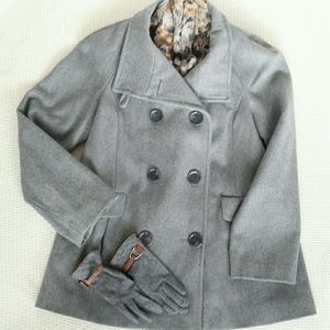 Calivn Klein Woman's Gray Wool Pea Coat